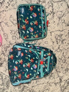 Teal Kids' little mermaid backpack & lunch bag set